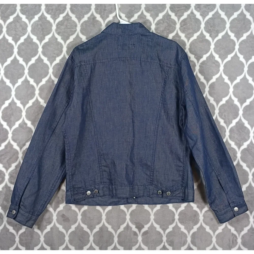 Banana Republic Denim Shirt Jacket Men Large Dark Wash Indigo Heritage Y2K